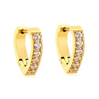 Boucles d'oreilles à clips en forme de cœur avec diamants