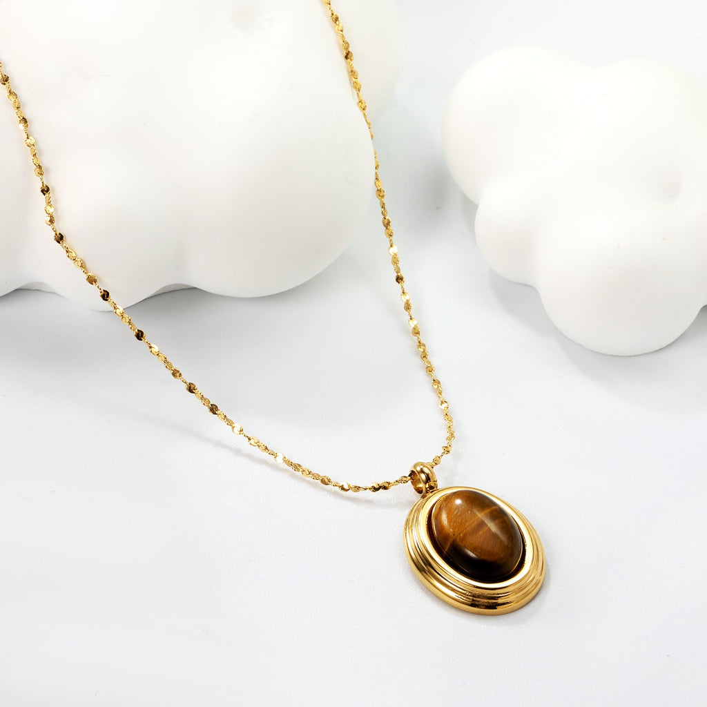 Ovale kattenoog- en tijgerooghangerketting