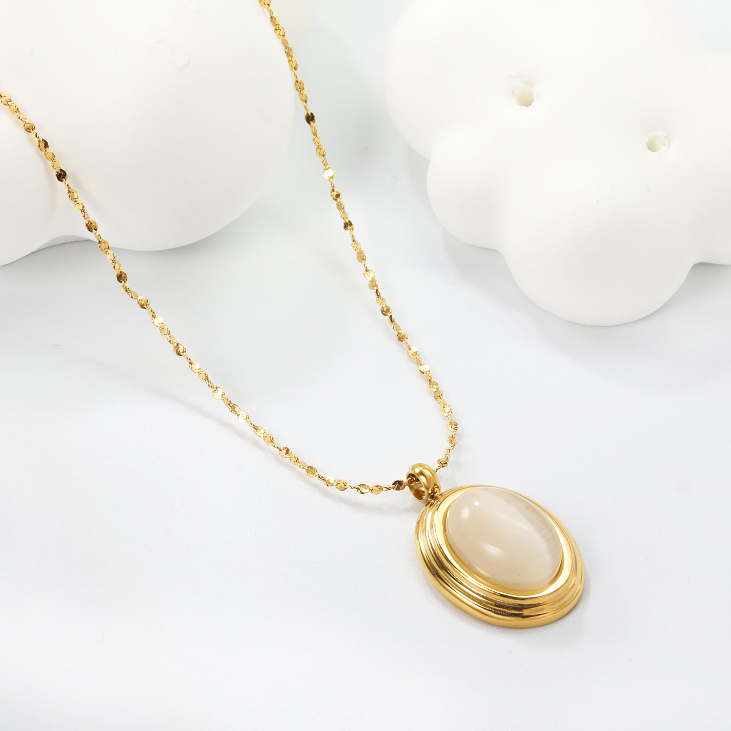 Ovale kattenoog- en tijgerooghangerketting