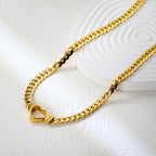 Gouden holle hart hanger ketting