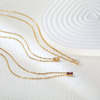 Vierkante zirkoon hanger ketting met kruisketting