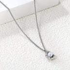 Collier pendentif en acier inoxydable avec perle en forme de perle