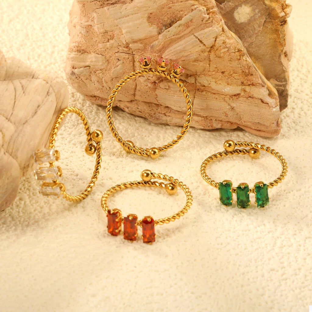 Hoge 6,6 mm losse twist zirkonium ring