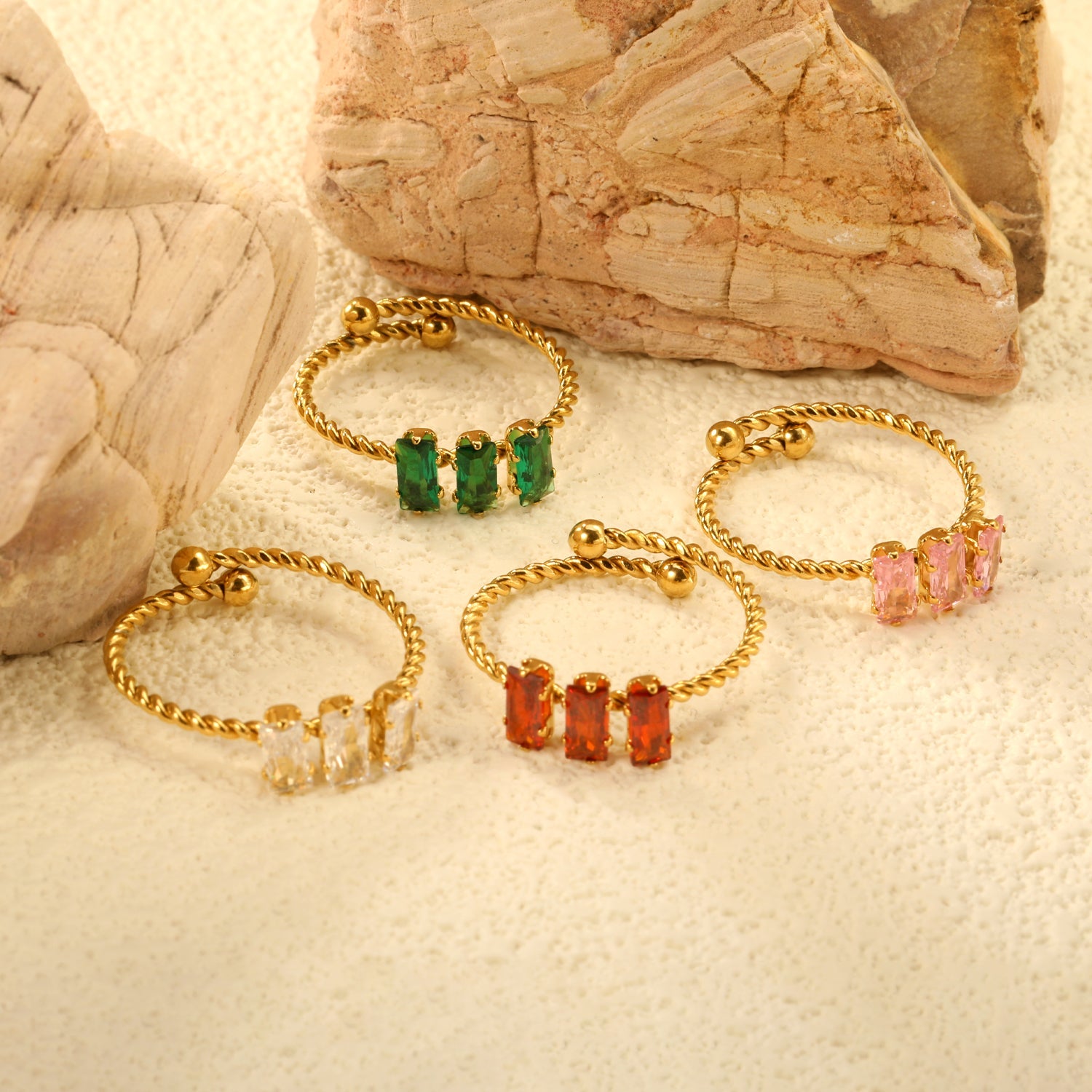 Hoge 6,6 mm losse twist zirkonium ring