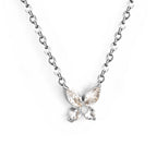Ketting met vlinder en witte diamanthanger