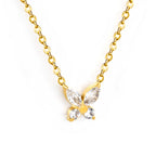 Ketting met vlinder en witte diamanthanger