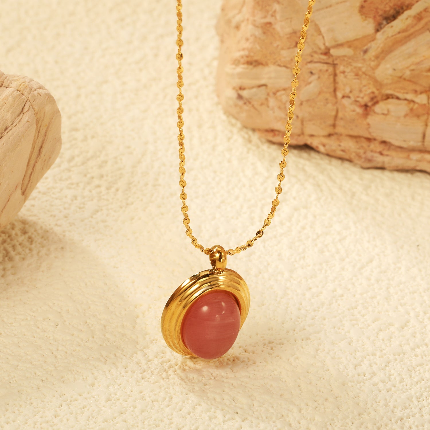 Ovale kattenoog- en tijgerooghangerketting