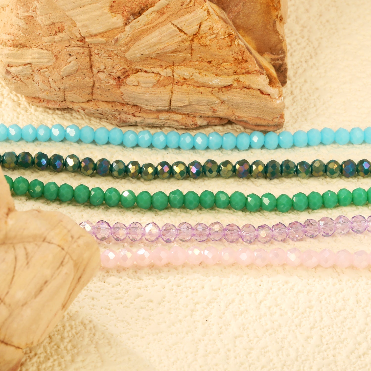 Bracelet de perles rondes rhombiques