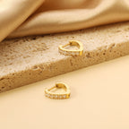 Boucles d'oreilles à clips en forme de cœur avec diamants