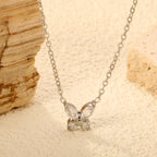 Ketting met vlinder en witte diamanthanger