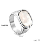 Bague coquillage carrée surdimensionnée