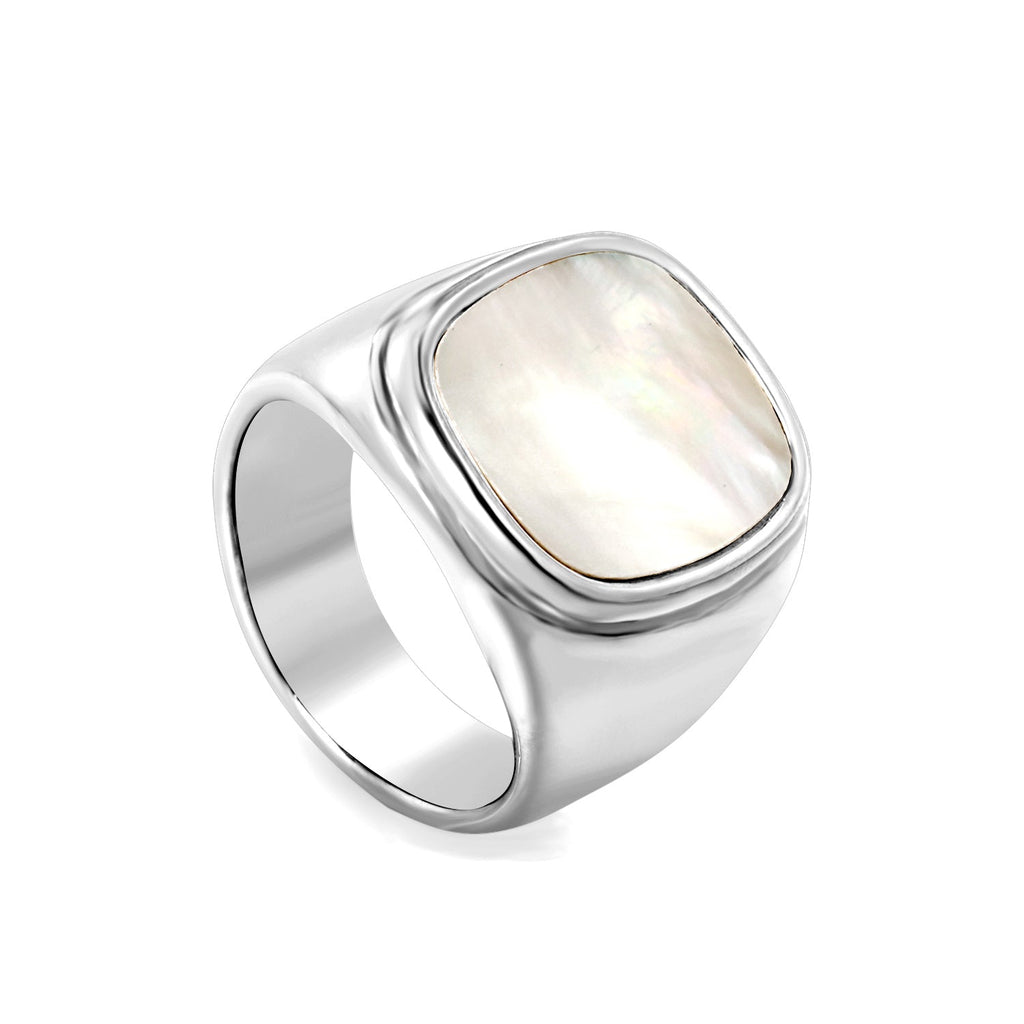 Oversized vierkante schelpring