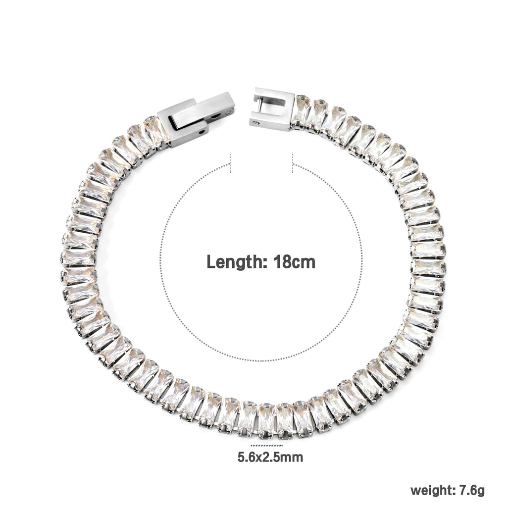 Bracelet à fermoir rectangulaire multi-diamants