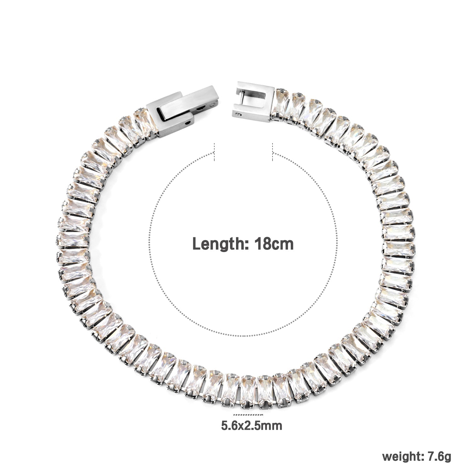 Bracelet à fermoir rectangulaire multi-diamants