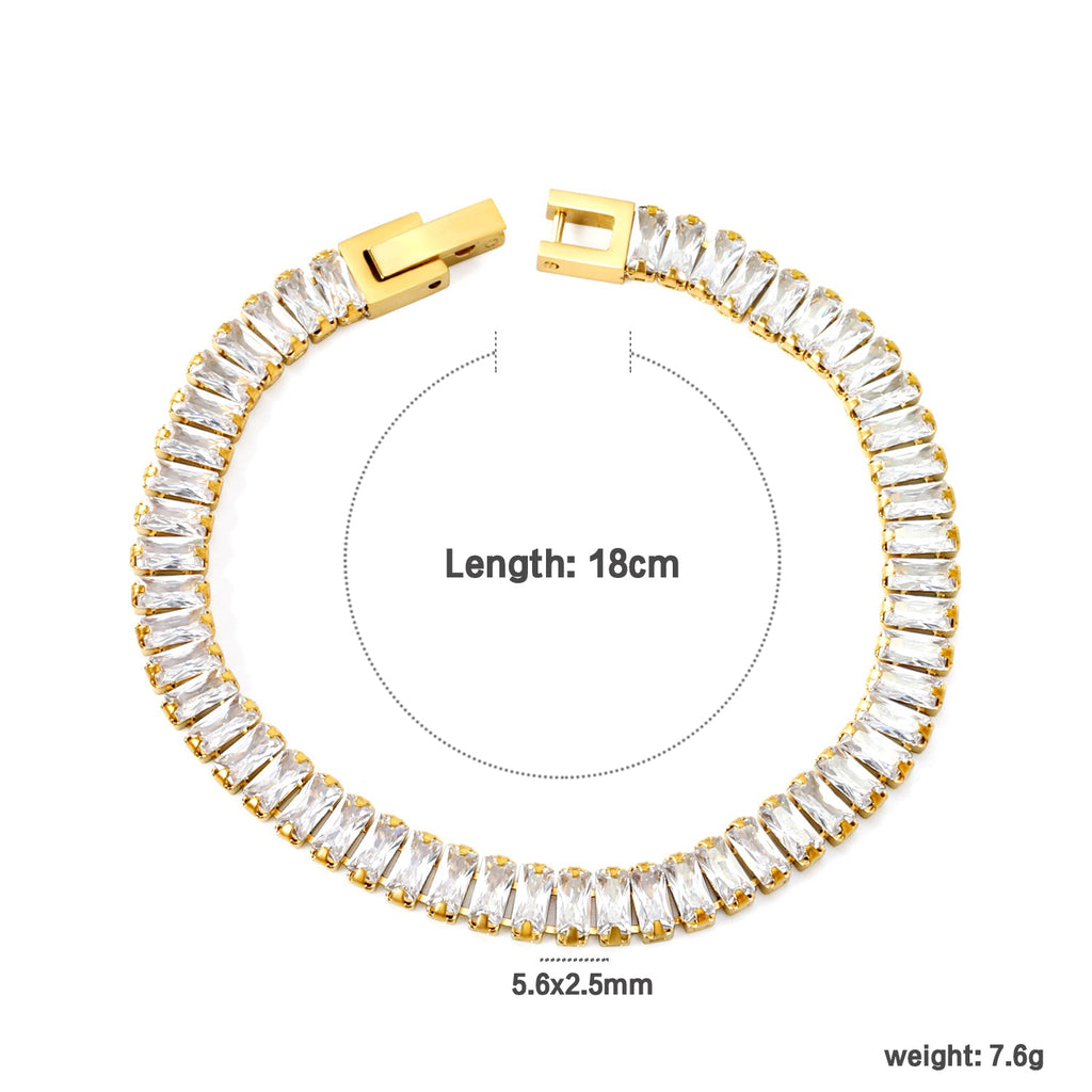 Bracelet à fermoir rectangulaire multi-diamants