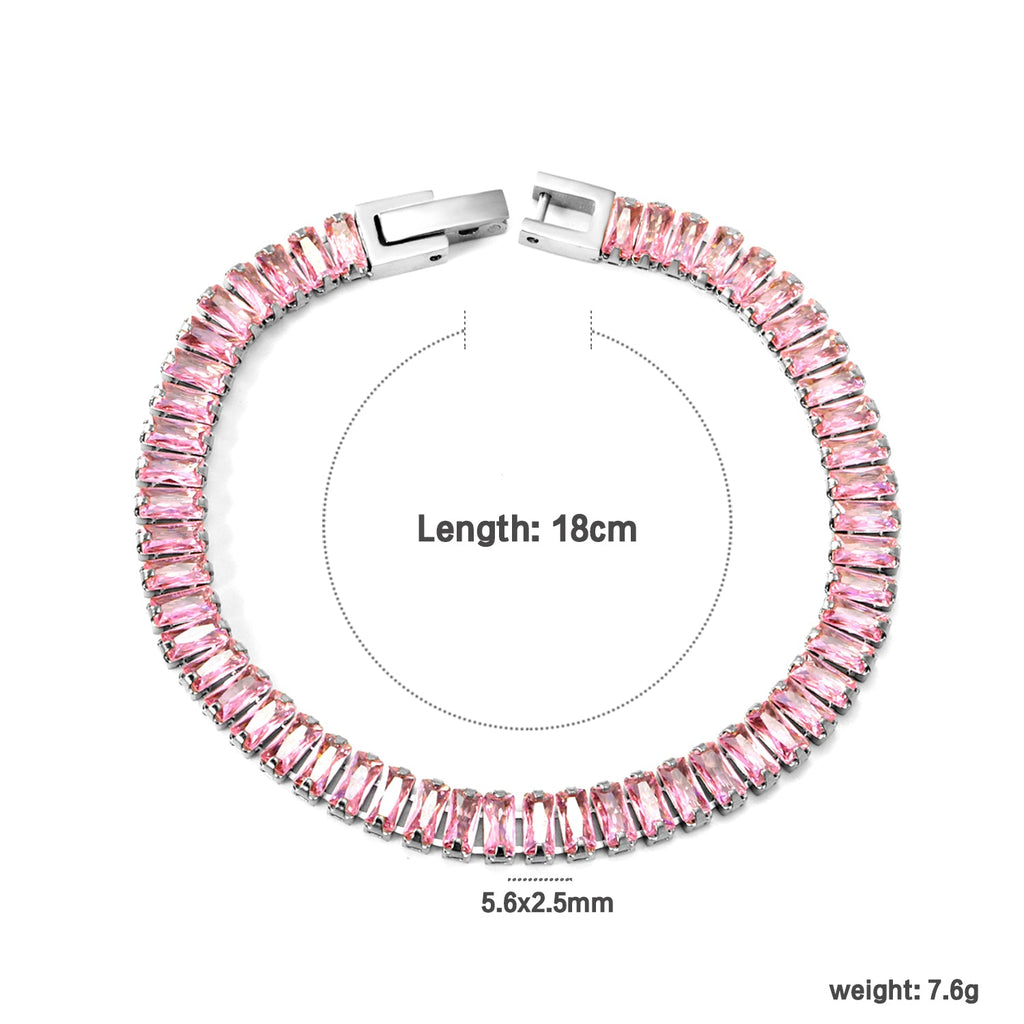 Bracelet à fermoir rectangulaire multi-diamants