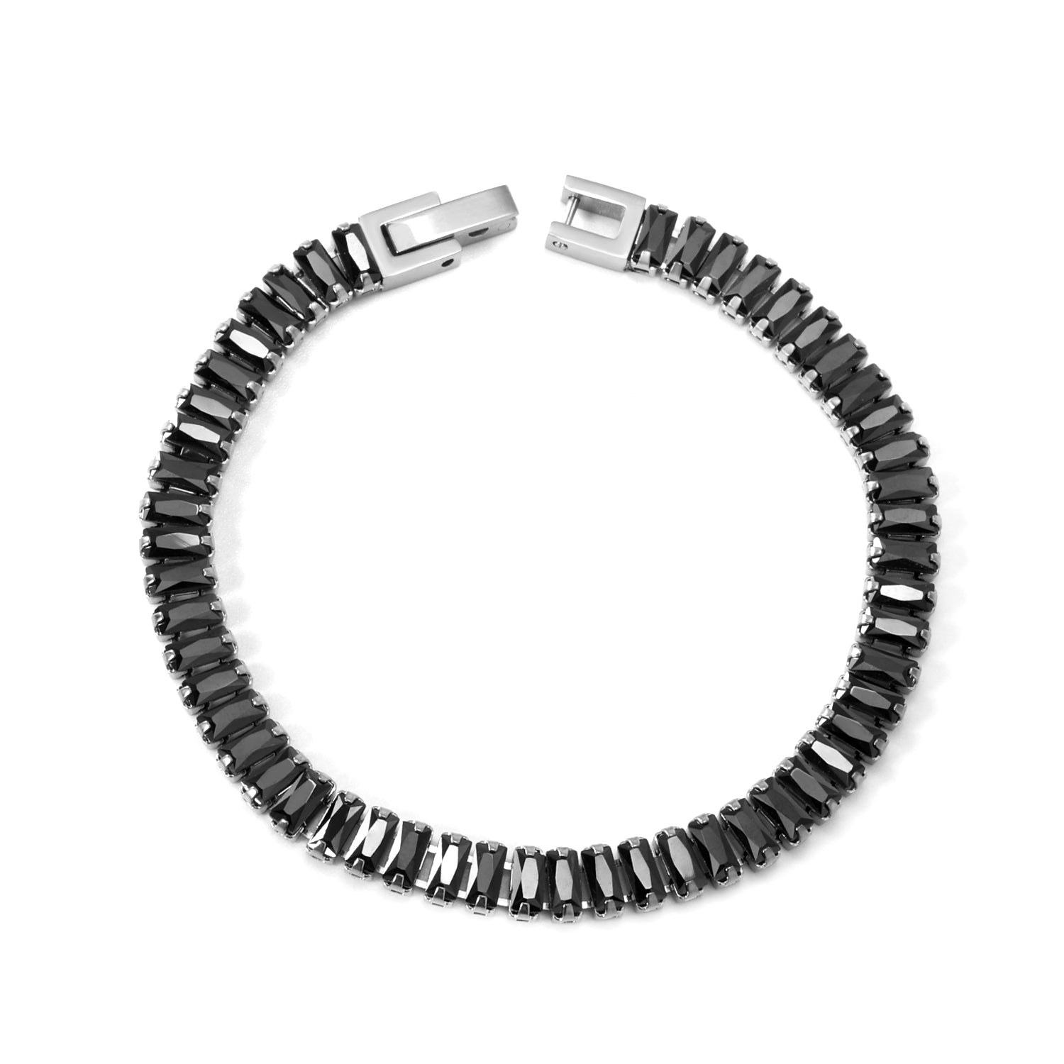 Bracelet à fermoir rectangulaire multi-diamants