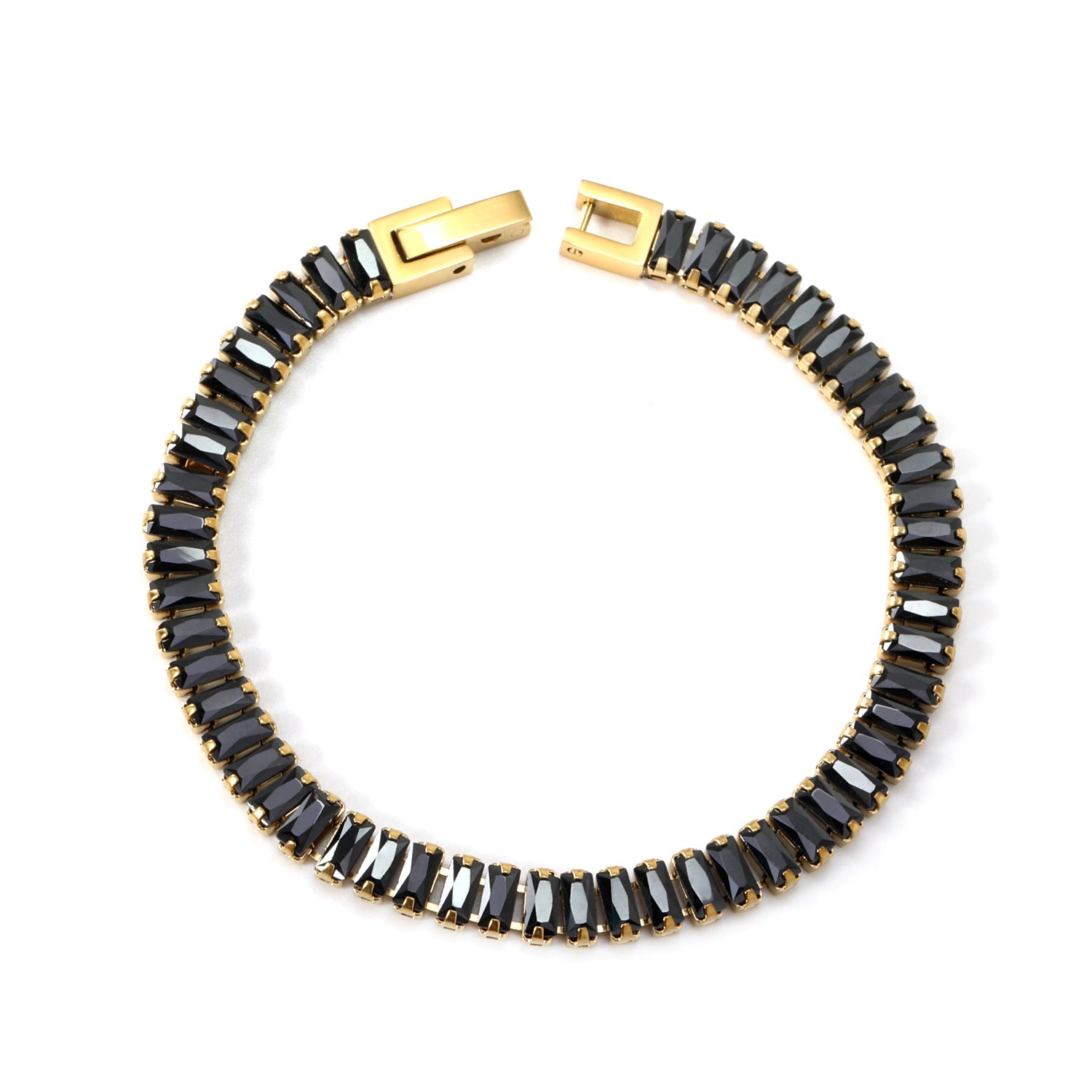 Bracelet à fermoir rectangulaire multi-diamants