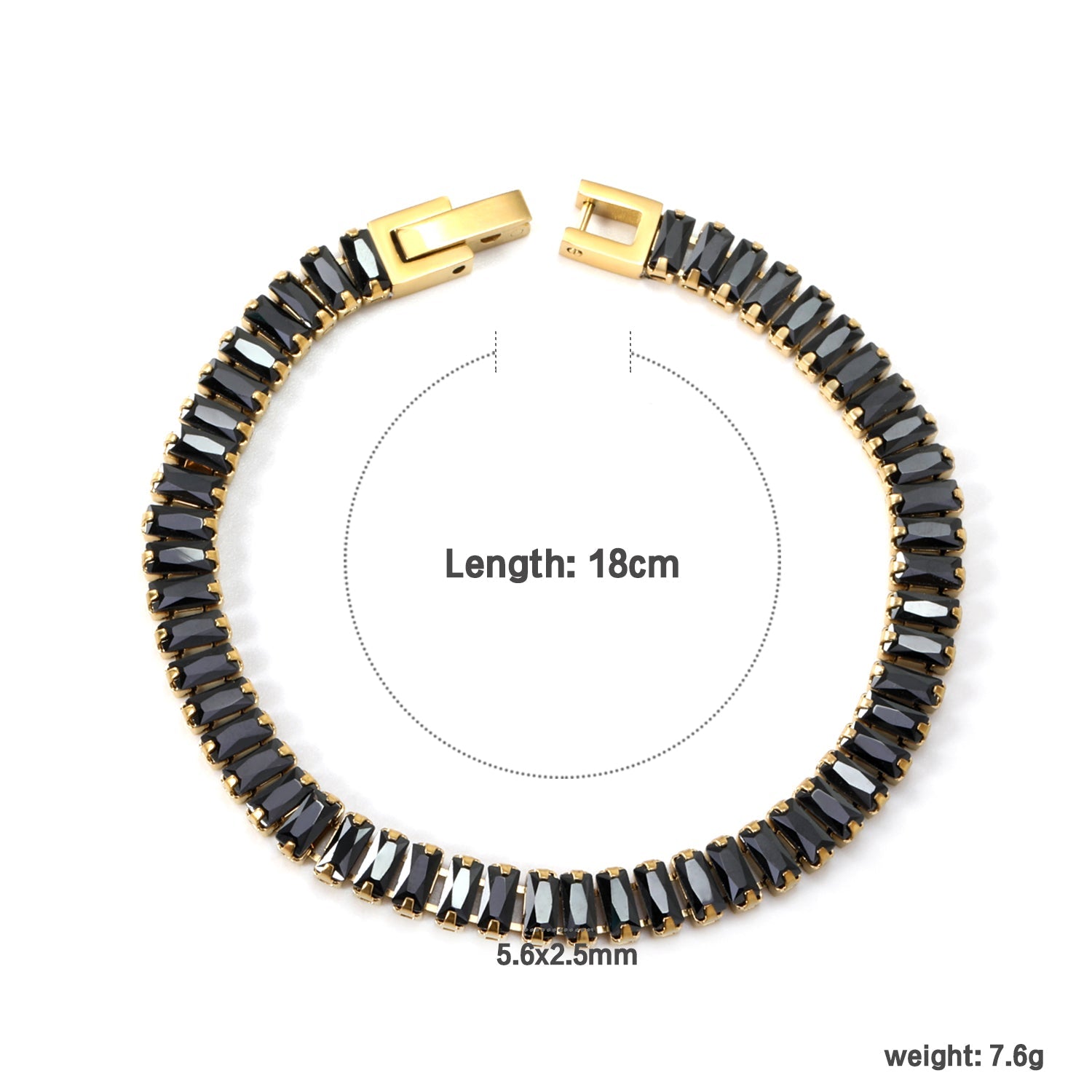 Bracelet à fermoir rectangulaire multi-diamants