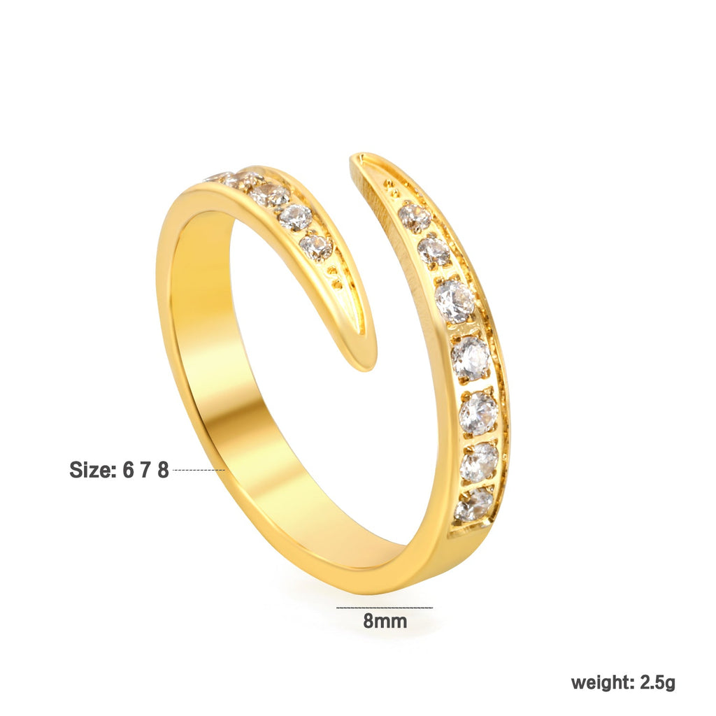 Witte diamanten open ring