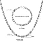 7 mm Cubaanse schakelketting en armbandset