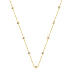 Ronde hangerketting met gemengde en witte diamanten