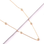 Ronde hangerketting met gemengde en witte diamanten