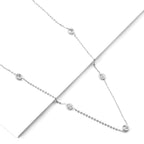 Ronde hangerketting met gemengde en witte diamanten