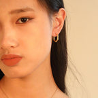 Boucles d'oreilles créoles hexagonales en bambou C