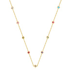 Ronde hangerketting met gemengde en witte diamanten