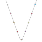 Ronde hangerketting met gemengde en witte diamanten