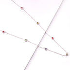 Ronde hangerketting met gemengde en witte diamanten