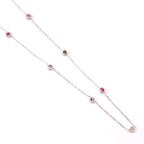 Ronde hangerketting met gemengde en witte diamanten