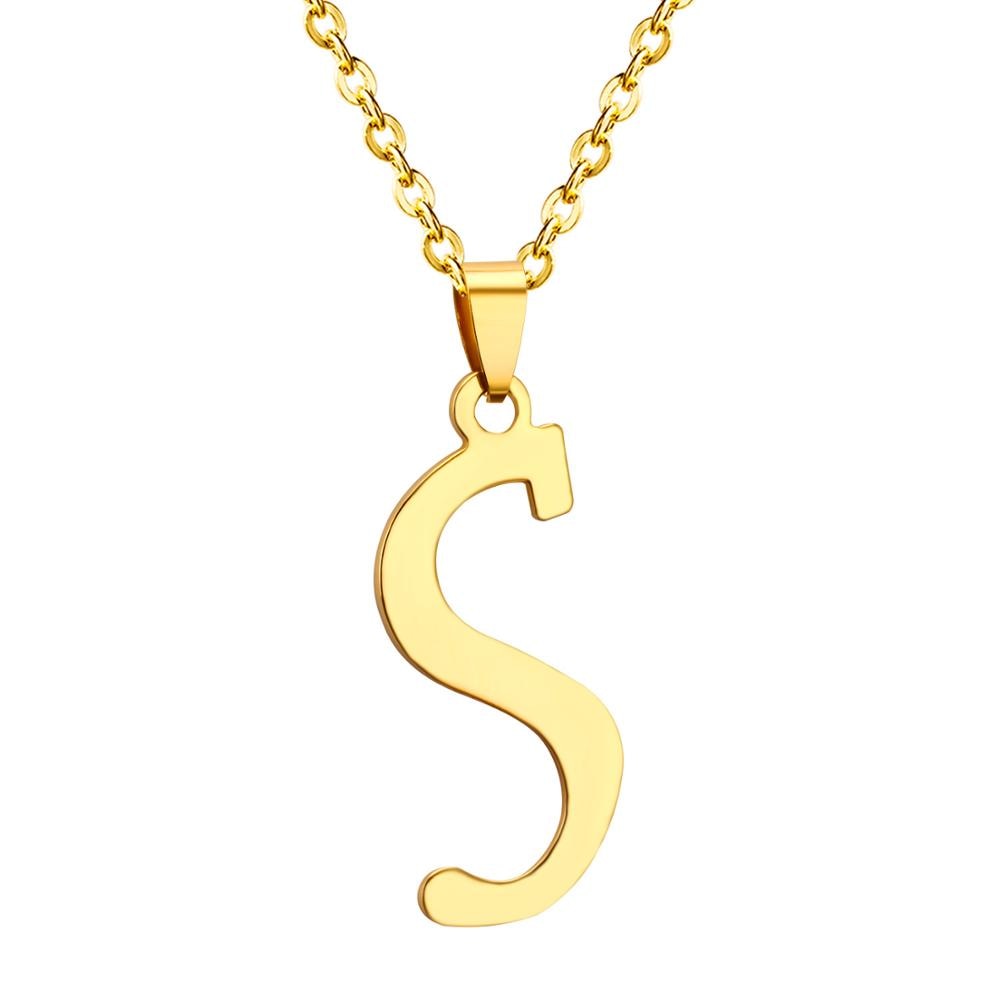 Initial A–Z Gold Chain Choker Necklace