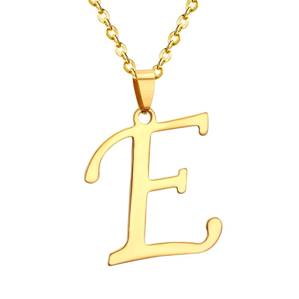 Initial A–Z Gold Chain Choker Necklace