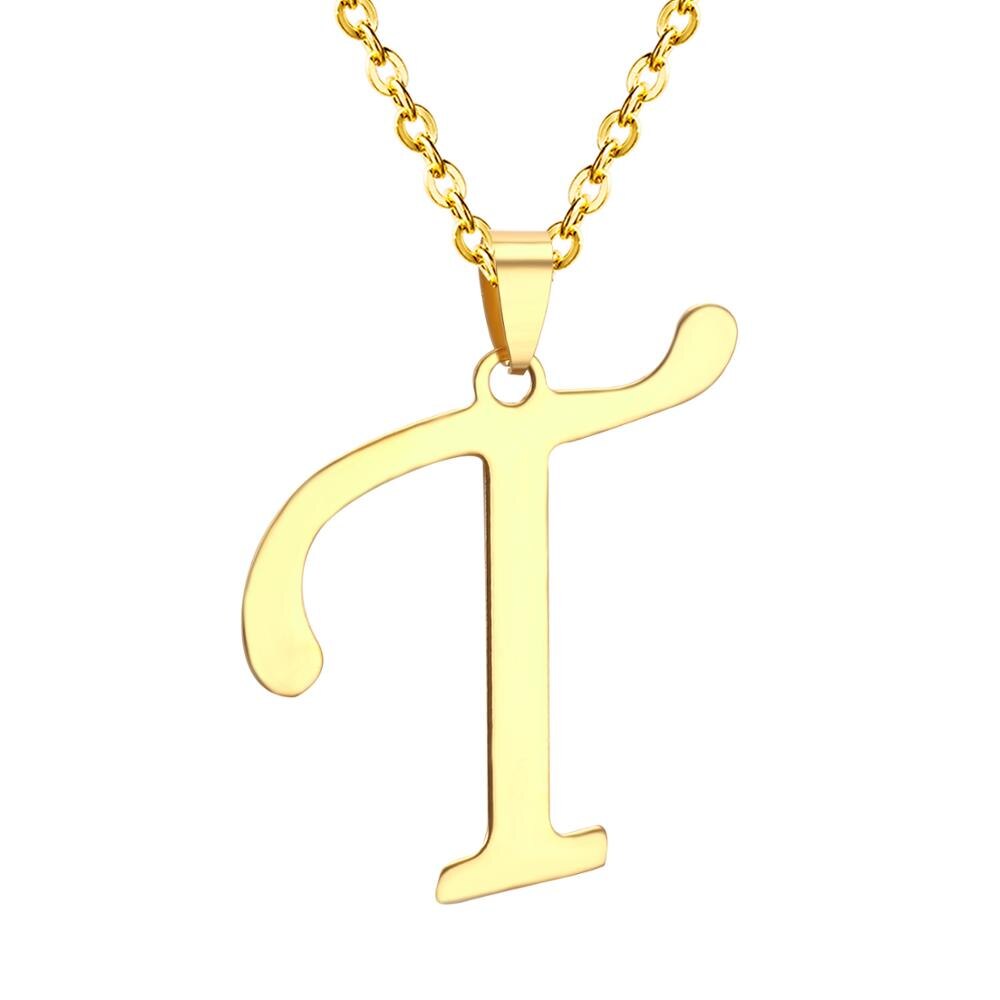 Initial A–Z Gold Chain Choker Necklace
