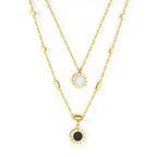 Romantische dubbele hanger met Romeinse cijfers ketting 