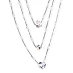 Drievoudige ketting met hartvormige hanger 