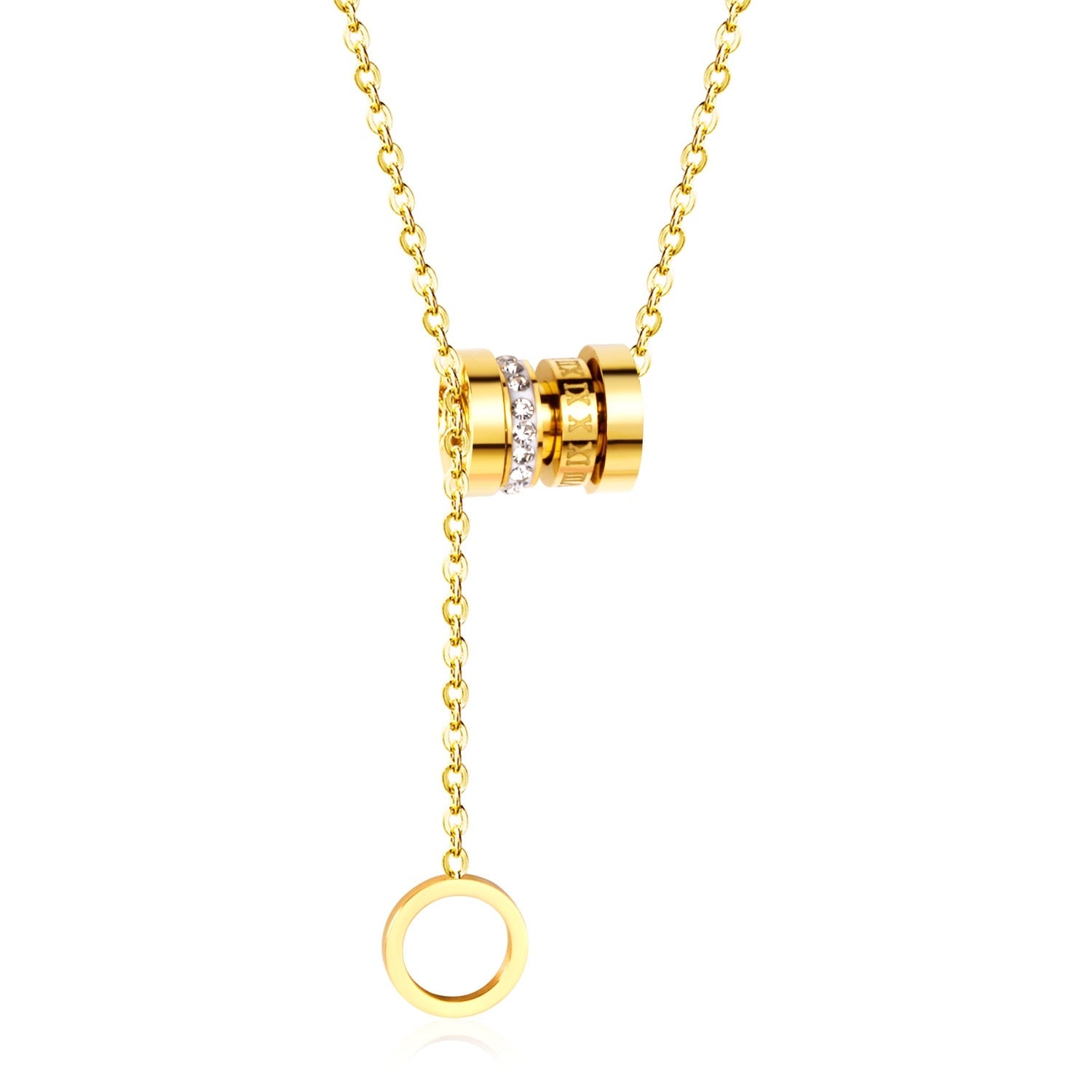 Zirkonia ronde hanger schakelketting