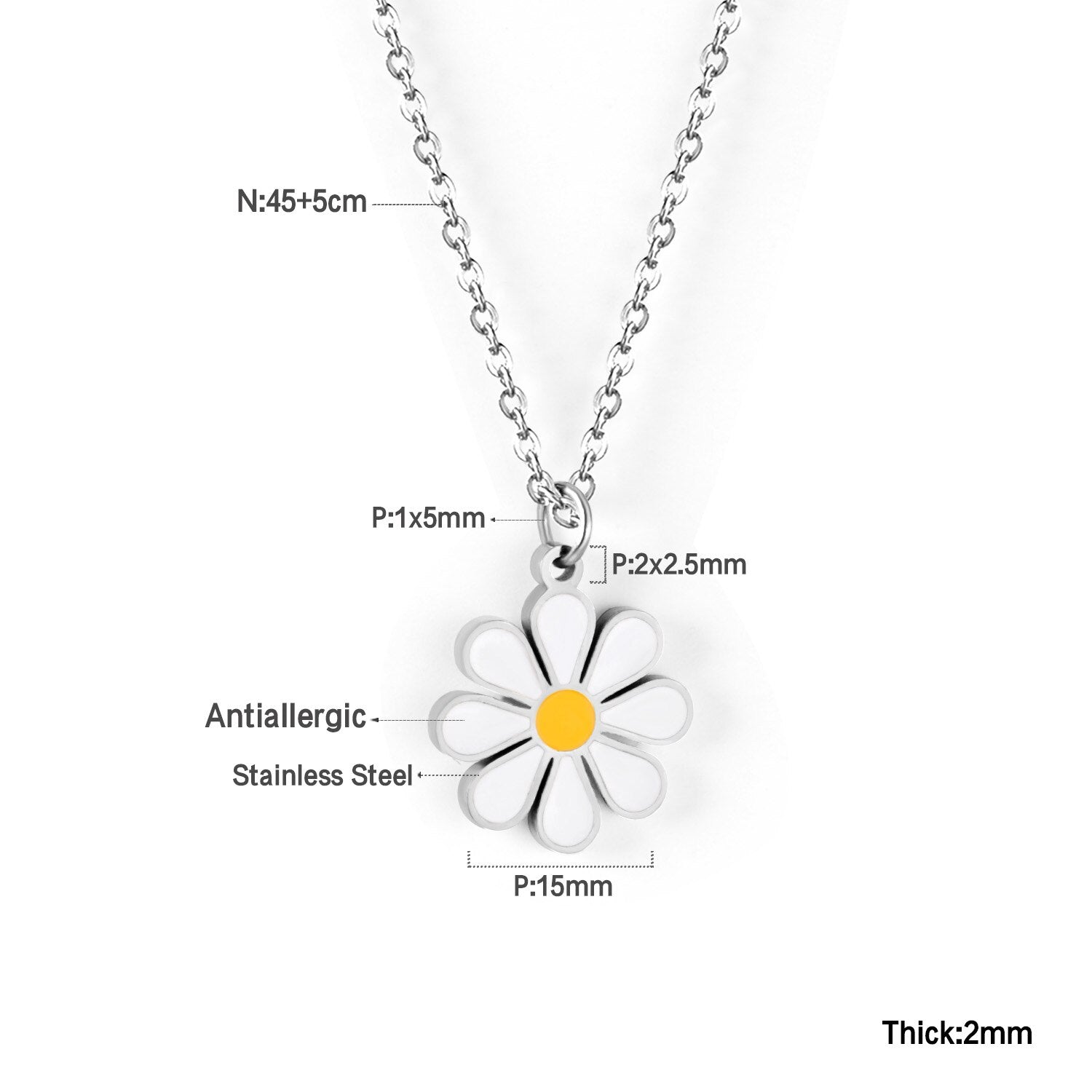 Schattige ronde hangerketting met bloemen