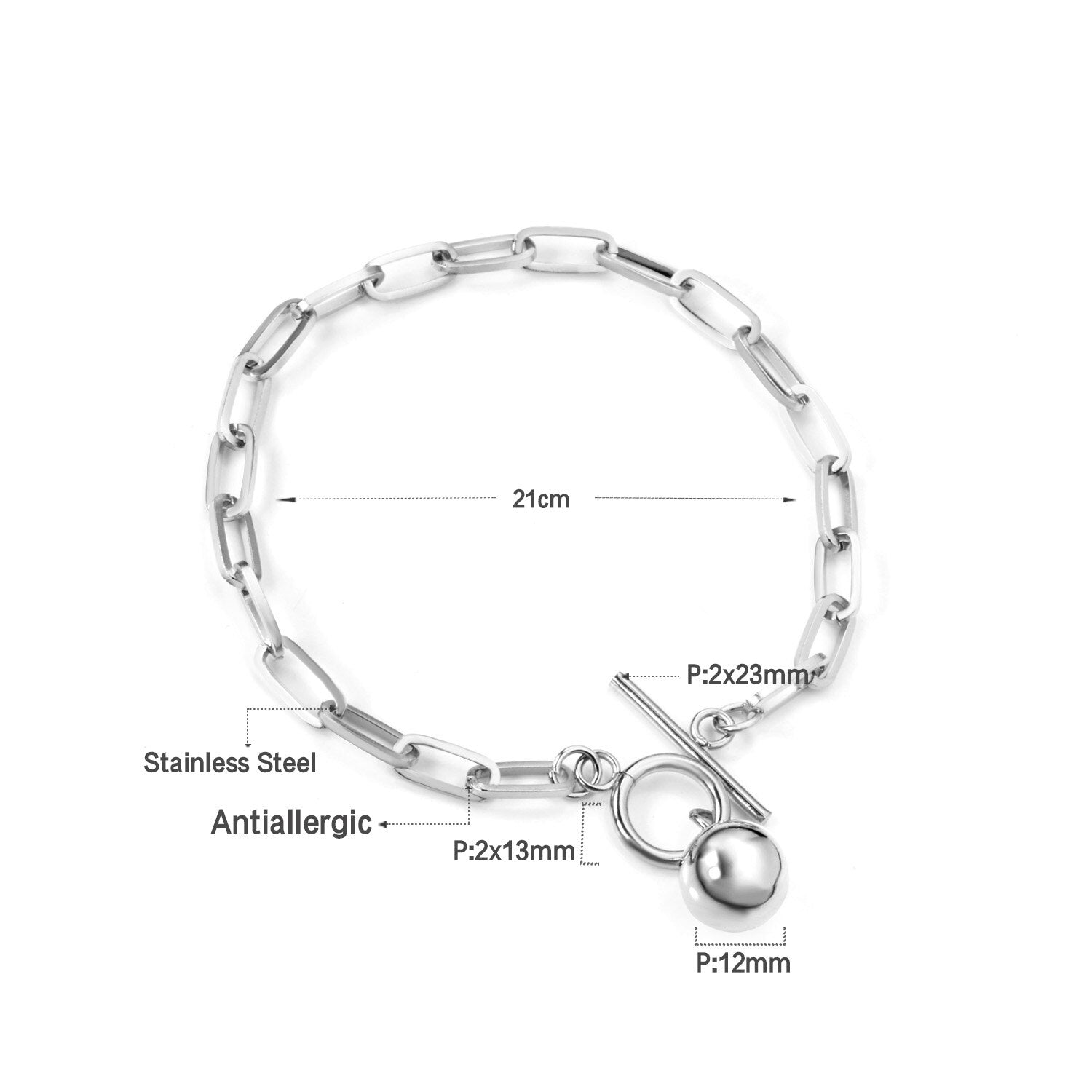 Gouden vintage stalen bol armband 