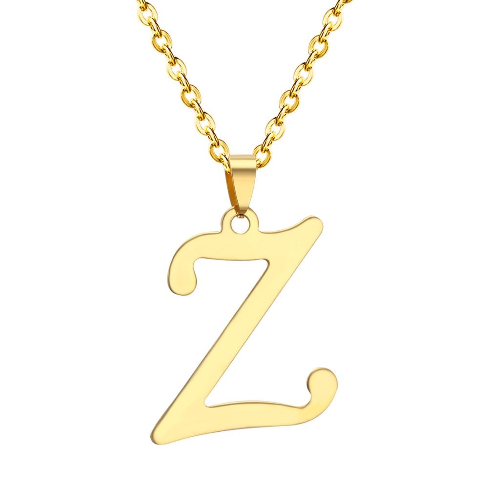 Initial A–Z Gold Chain Choker Necklace