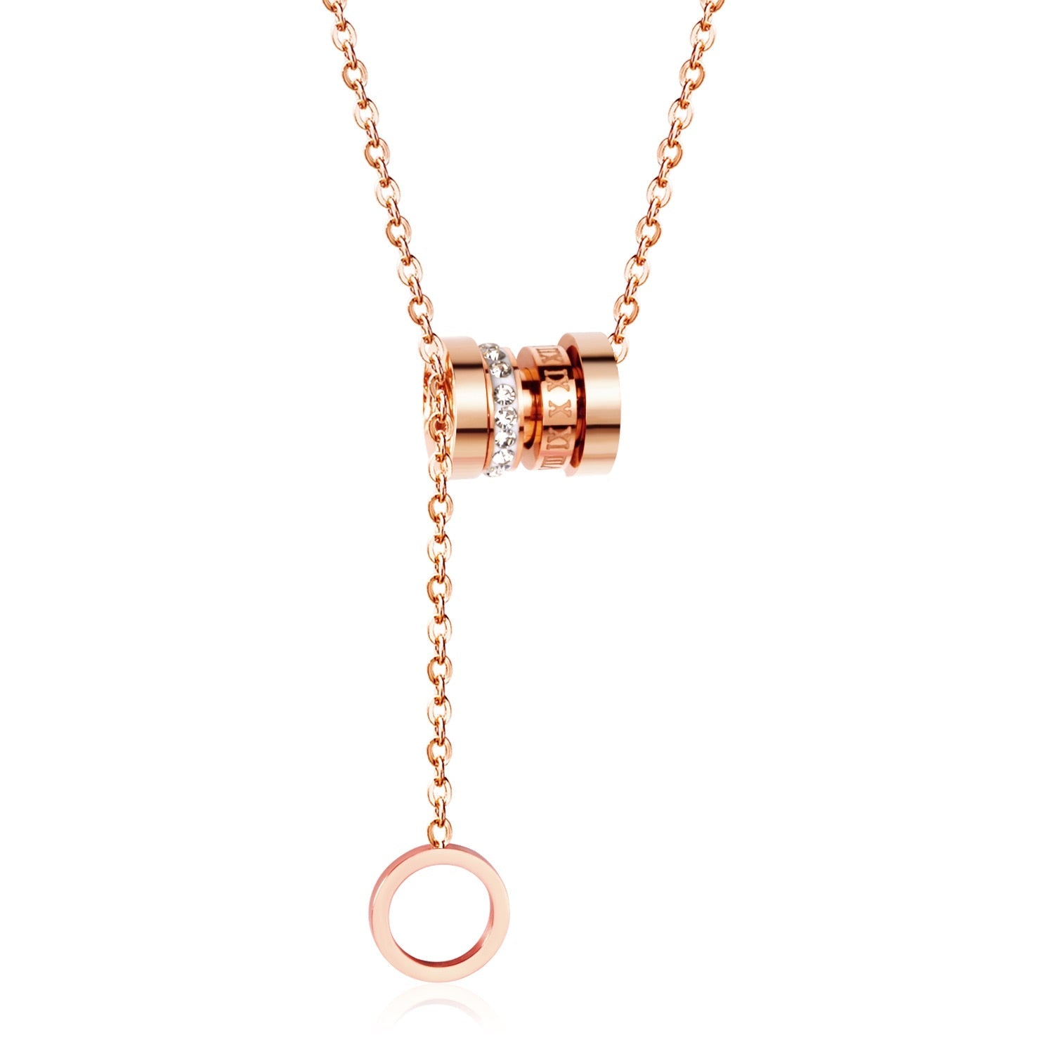 Zirkonia ronde hanger schakelketting