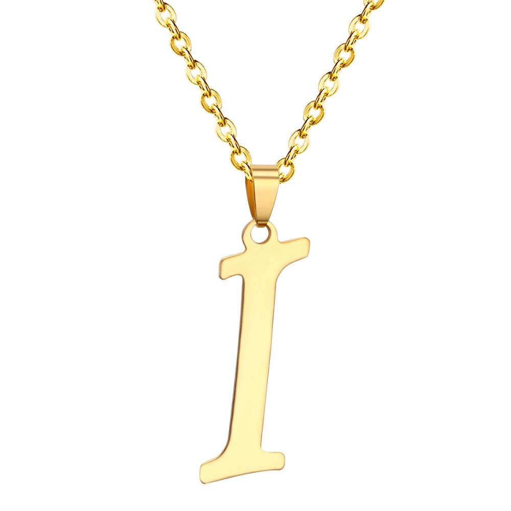 Initial A–Z Gold Chain Choker Necklace
