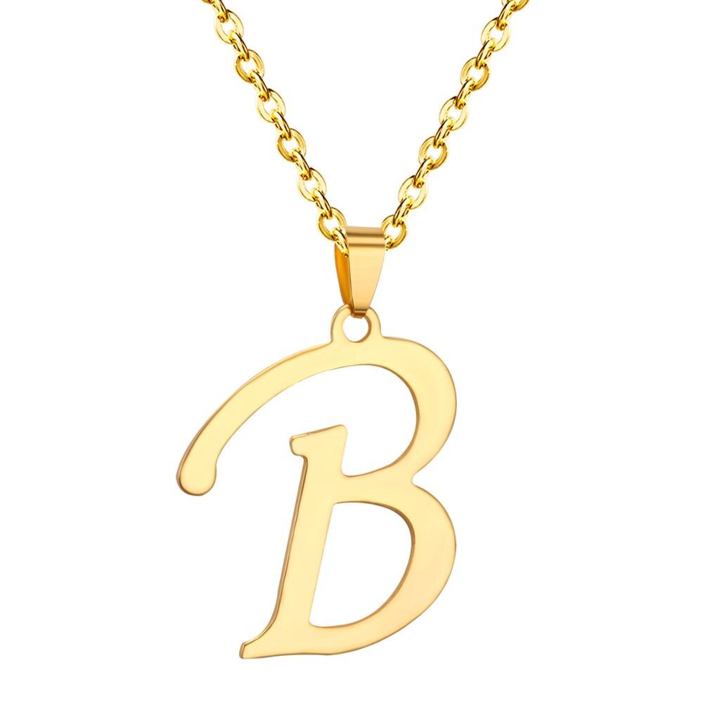Initial A–Z Gold Chain Choker Necklace