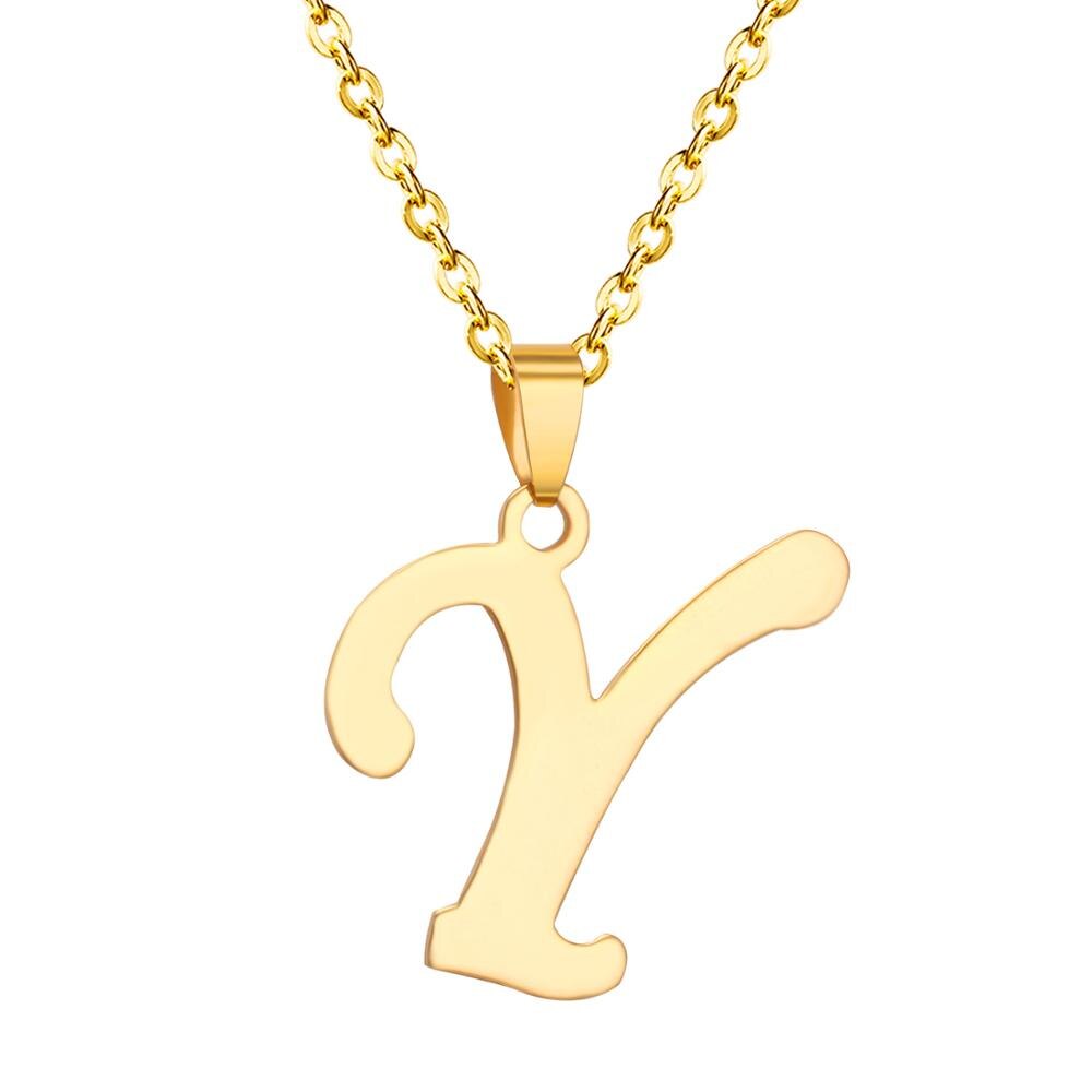 Initial A–Z Gold Chain Choker Necklace