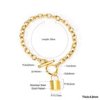 Key Lock Charm Bracelet Gold