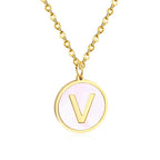 Rounded Pendant Necklace A–Z Letters