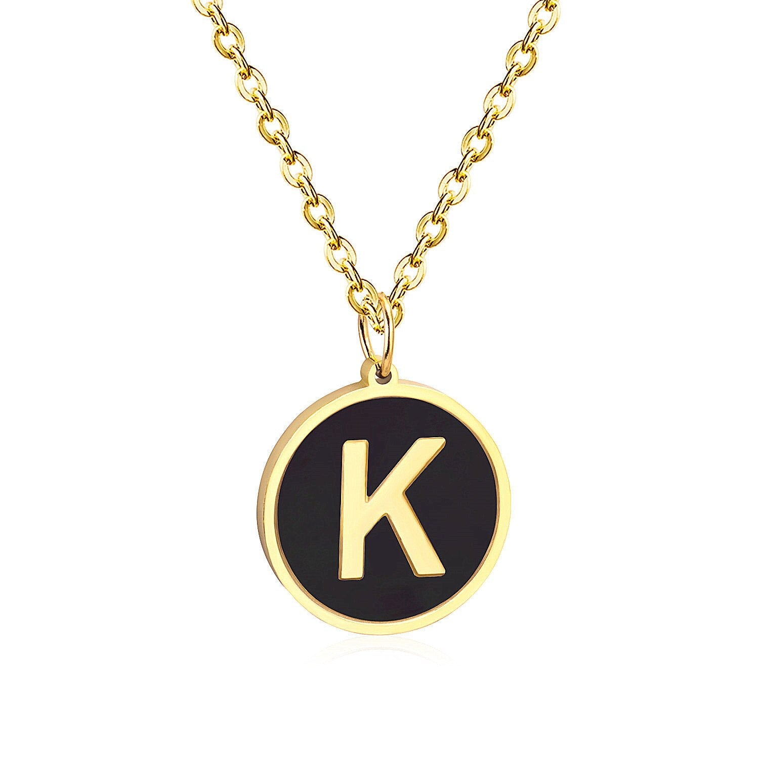 Punk gouden en zwarte schelp alfabet choker ketting 