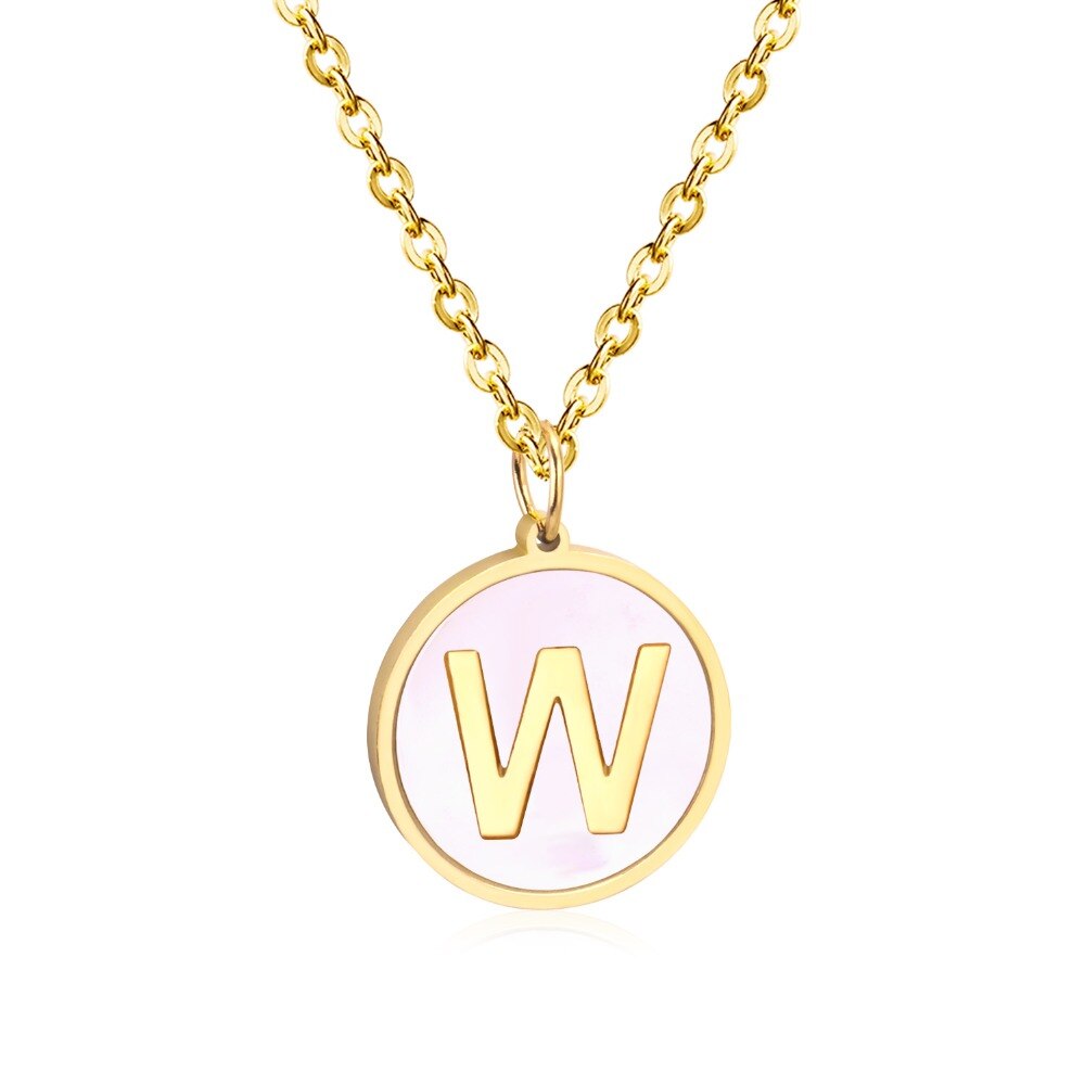 Rounded Pendant Necklace A–Z Letters